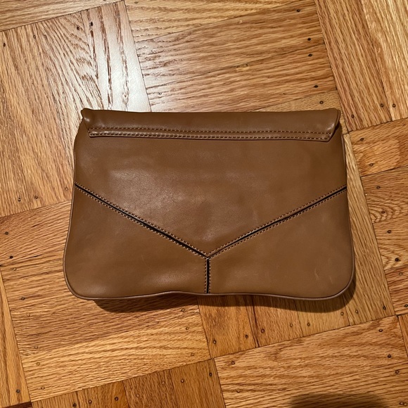 EUC Ann Taylor Belted Brown Leather Clutch - Picture 2 of 5